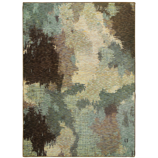 Oriental Weavers Evolution  Blue Brown Modern & Contemporary