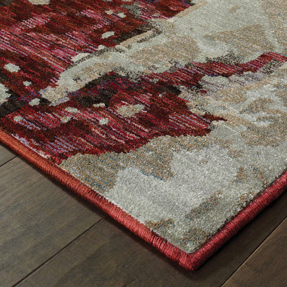 Oriental Weavers Evolution  Red Beige Modern & Contemporary