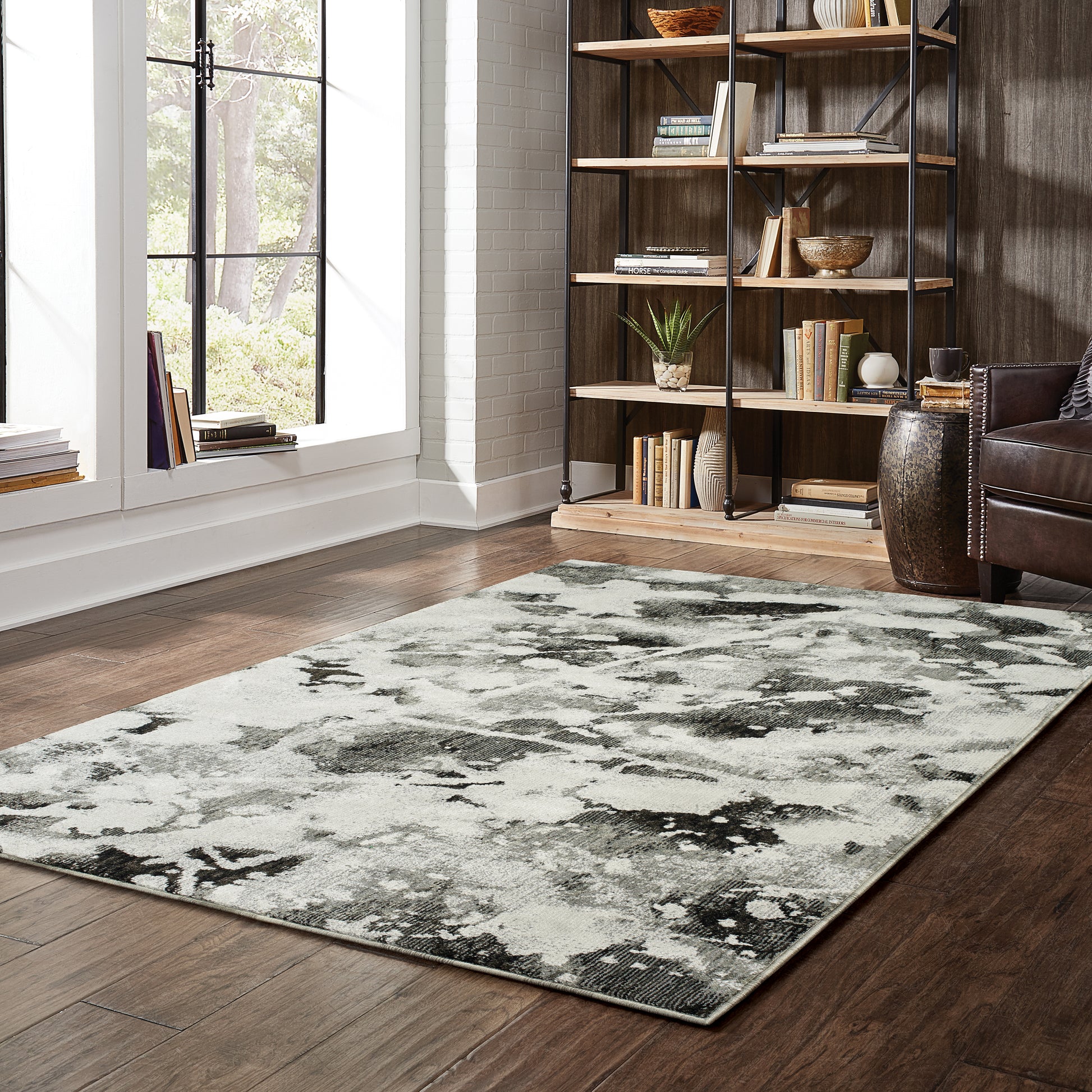 Oriental Weavers Evolution  Charcoal White Modern & Contemporary