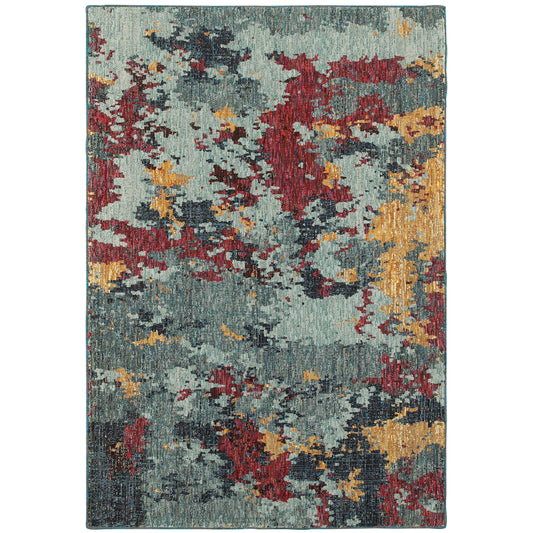 Oriental Weavers Evolution  Blue Red Modern & Contemporary