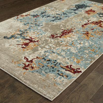 Oriental Weavers Evolution  Beige Blue Modern & Contemporary