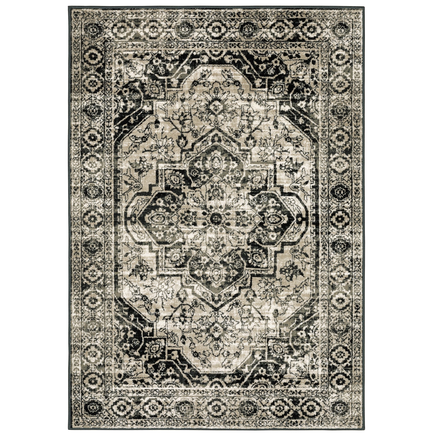 Oriental Weavers Georgia  Grey Black Vintage