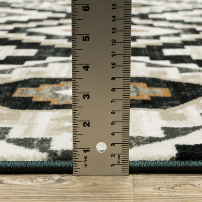 Oriental Weavers Georgia  Charcoal Ivory Farmhouse