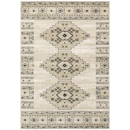 Oriental Weavers Georgia  Ivory Grey Farmhouse