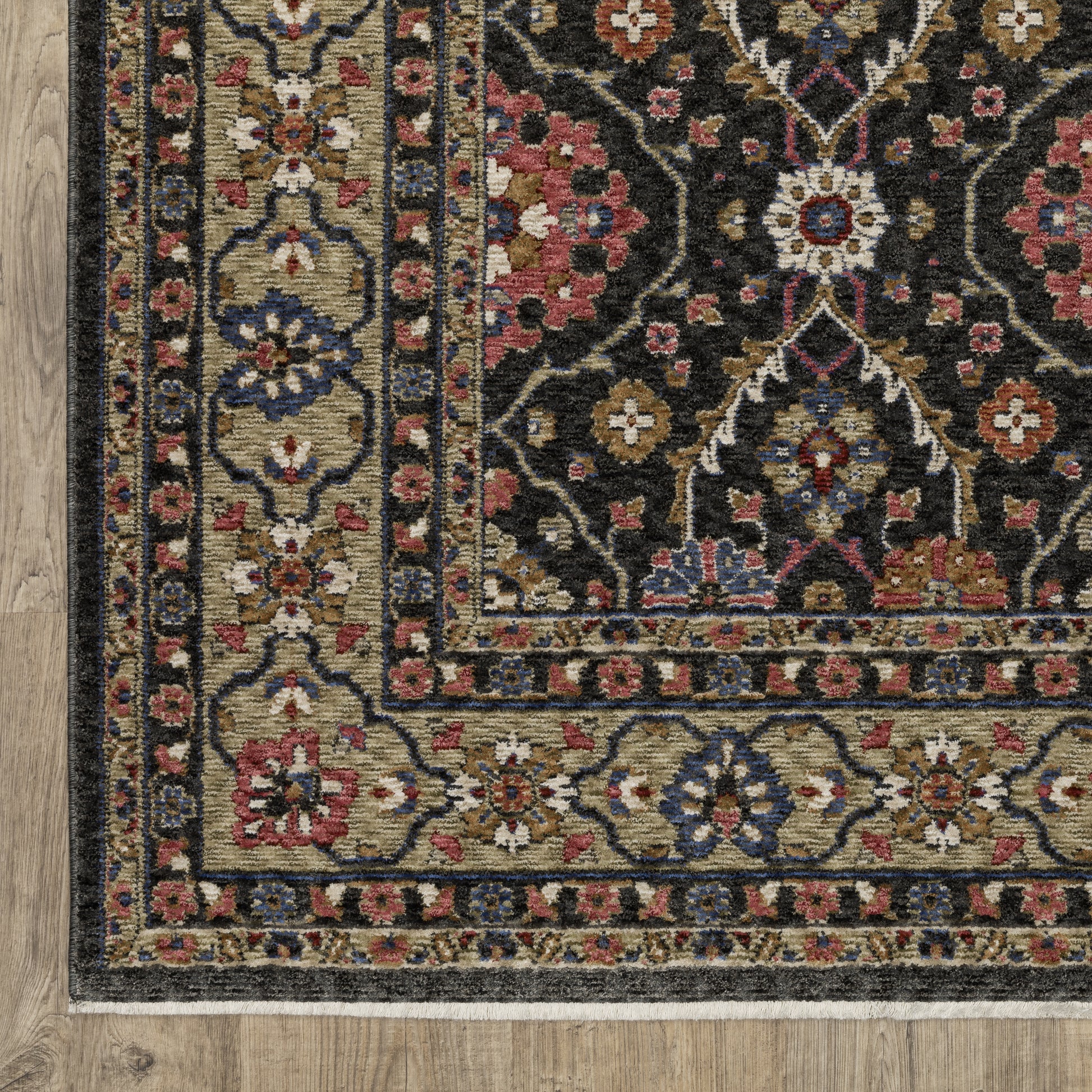 Oriental Weavers Hastings  Charcoal Pink Traditional
