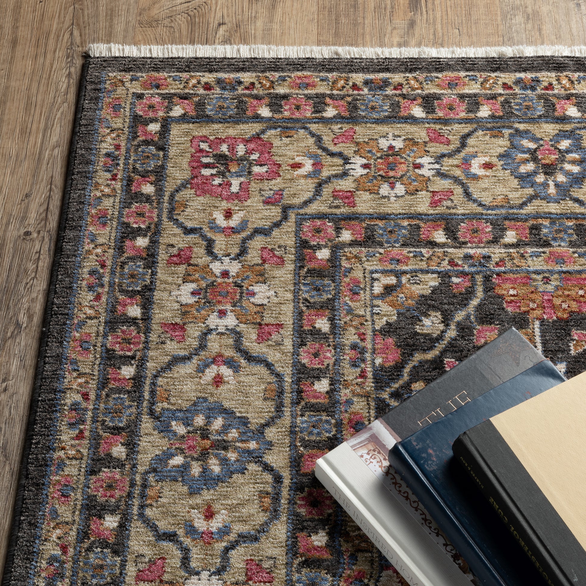 Oriental Weavers Hastings  Charcoal Pink Traditional