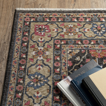 Oriental Weavers Hastings  Charcoal Pink Traditional