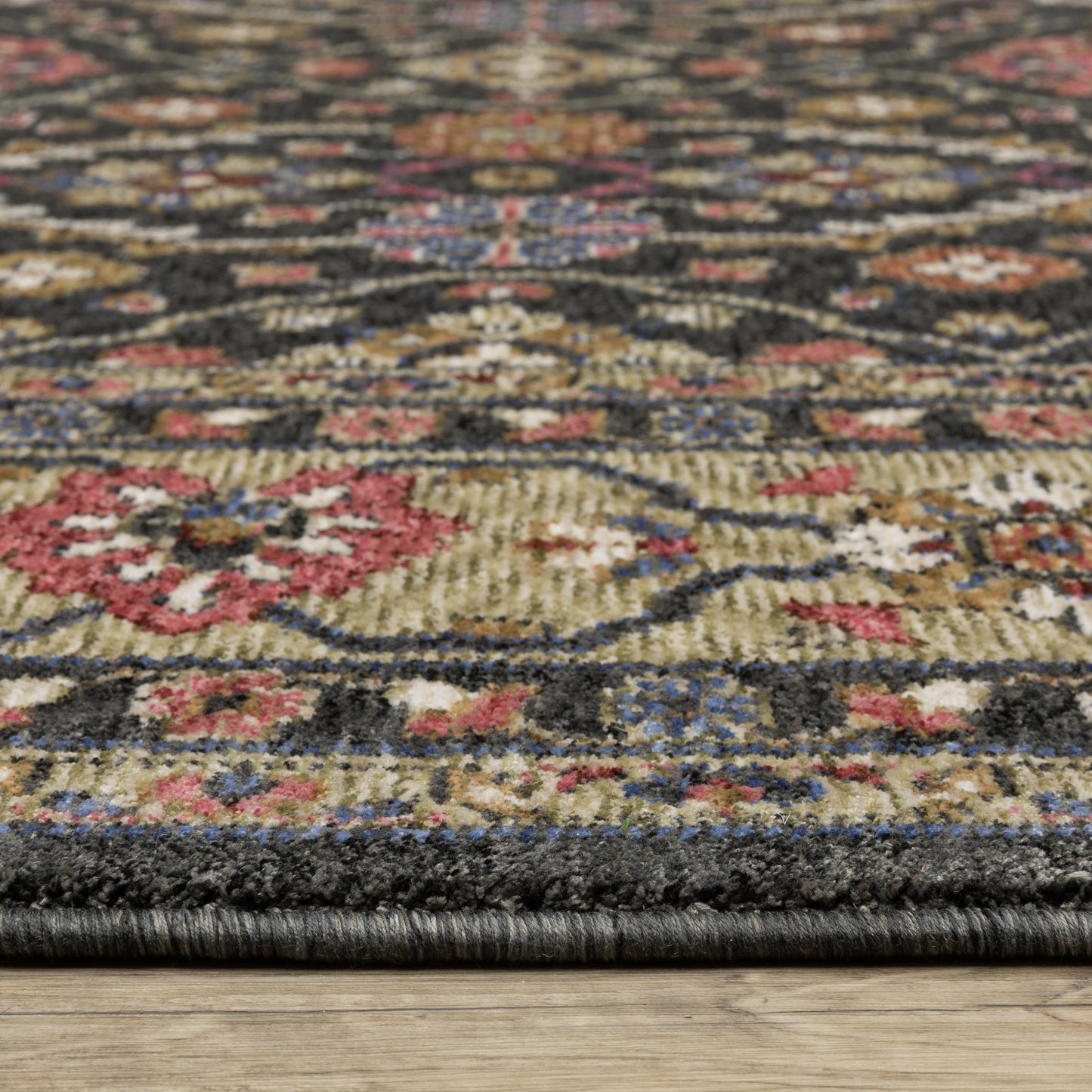 Oriental Weavers Hastings  Charcoal Pink Traditional