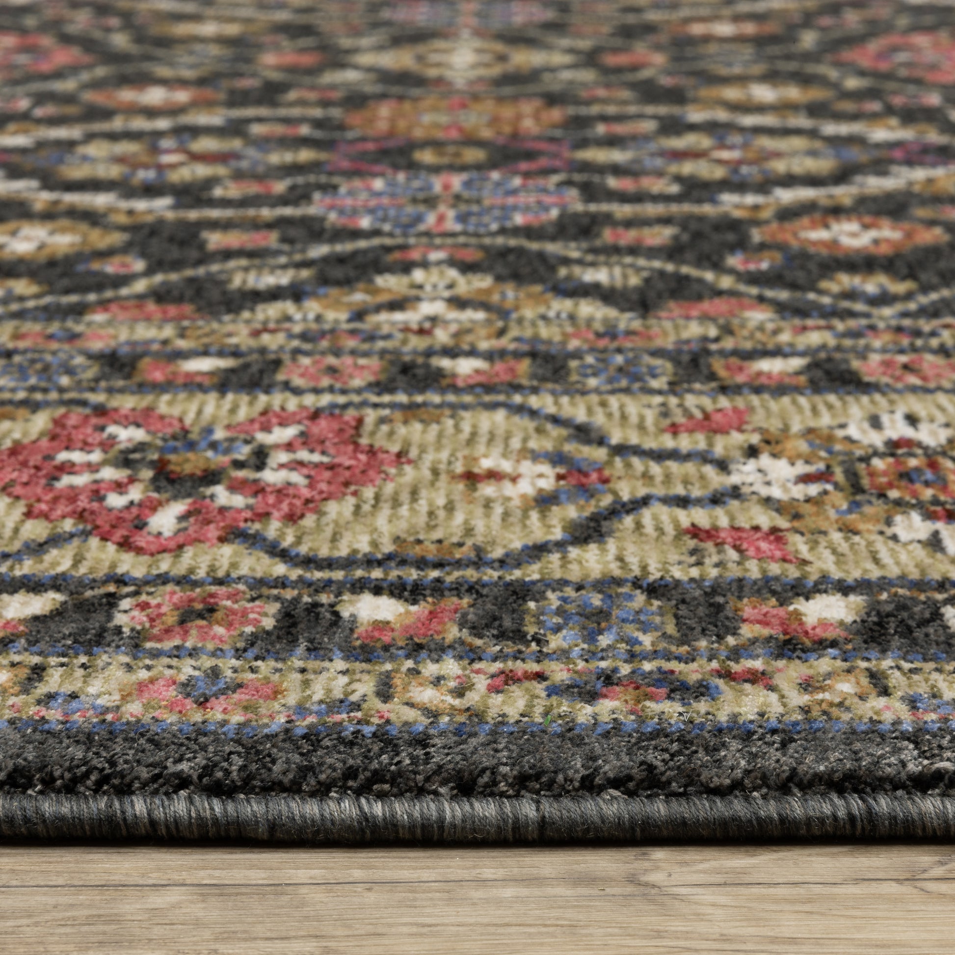 Oriental Weavers Hastings  Charcoal Pink Traditional