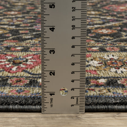 Oriental Weavers Hastings  Charcoal Pink Traditional