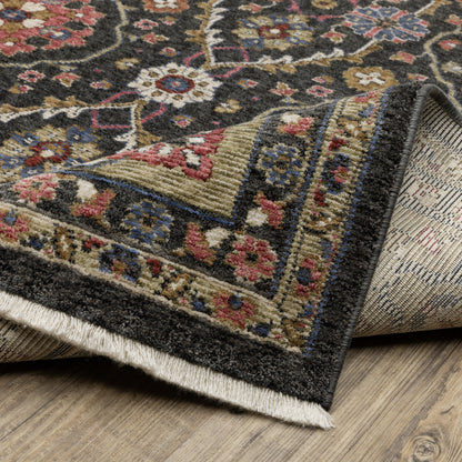 Oriental Weavers Hastings  Charcoal Pink Traditional