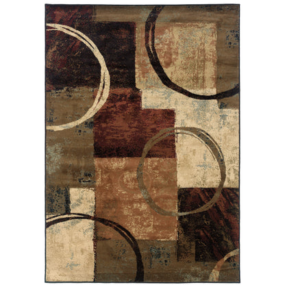 Oriental Weavers Hudson  Brown Black Modern & Contemporary