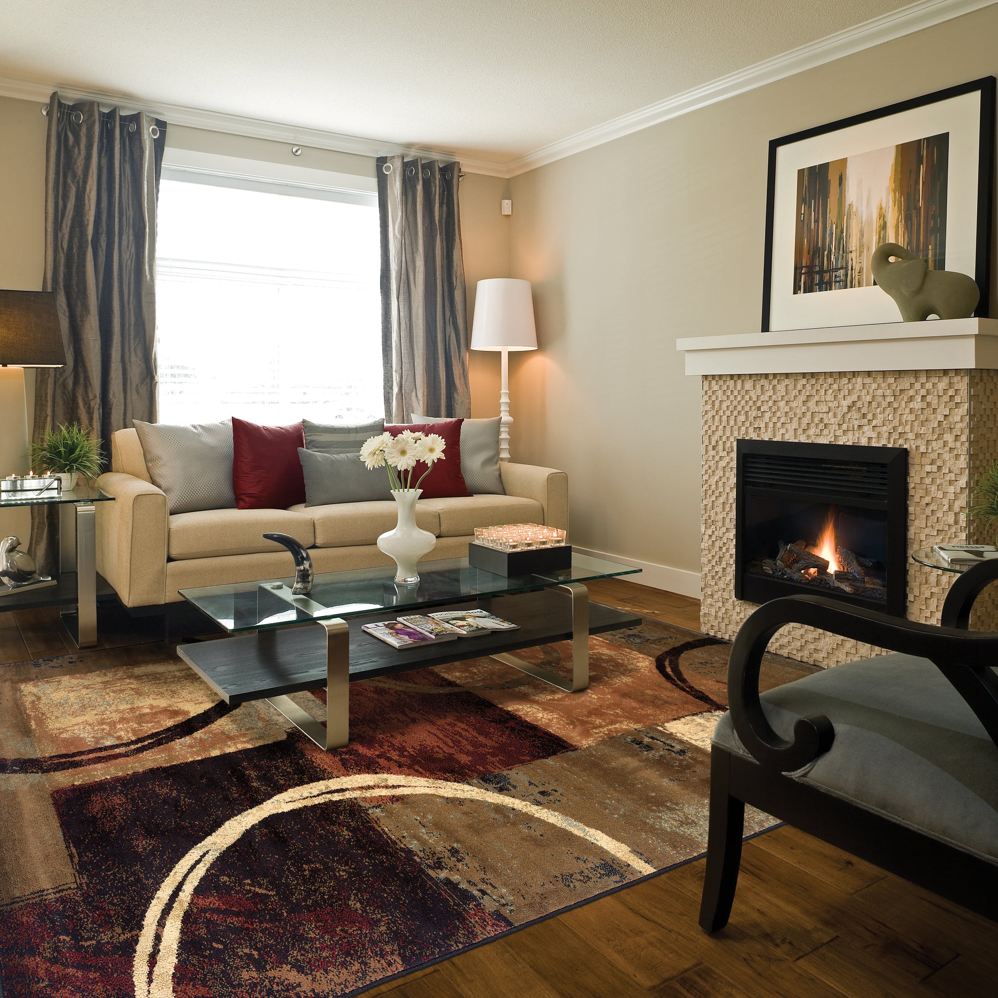 Oriental Weavers Hudson  Brown Black Modern & Contemporary