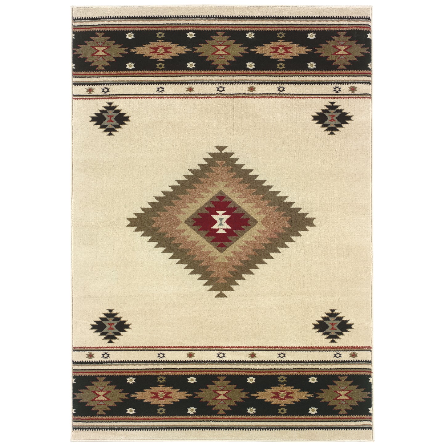 Oriental Weavers Hudson  Beige Green Southwestern