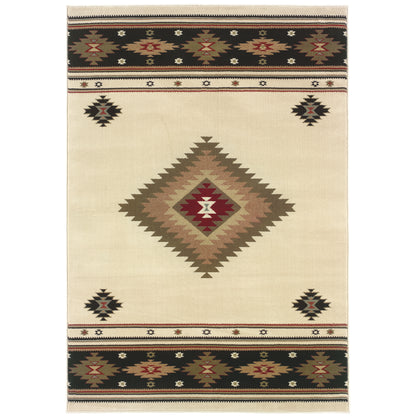 Oriental Weavers Hudson  Beige Green Southwestern