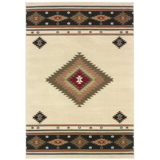 Oriental Weavers Hudson  Beige Green Southwestern