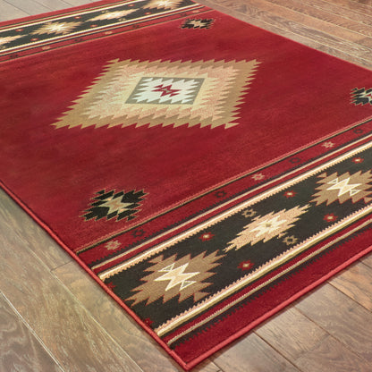 Oriental Weavers Hudson  Red Green Southwestern