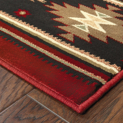 Oriental Weavers Hudson  Red Green Southwestern