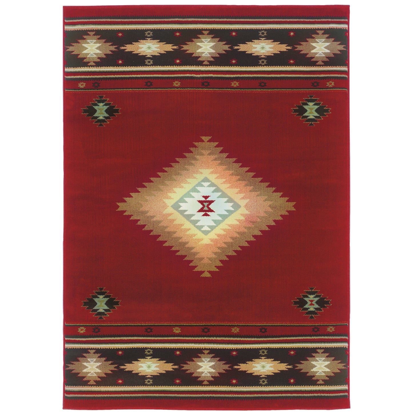 Oriental Weavers Hudson  Red Green Southwestern