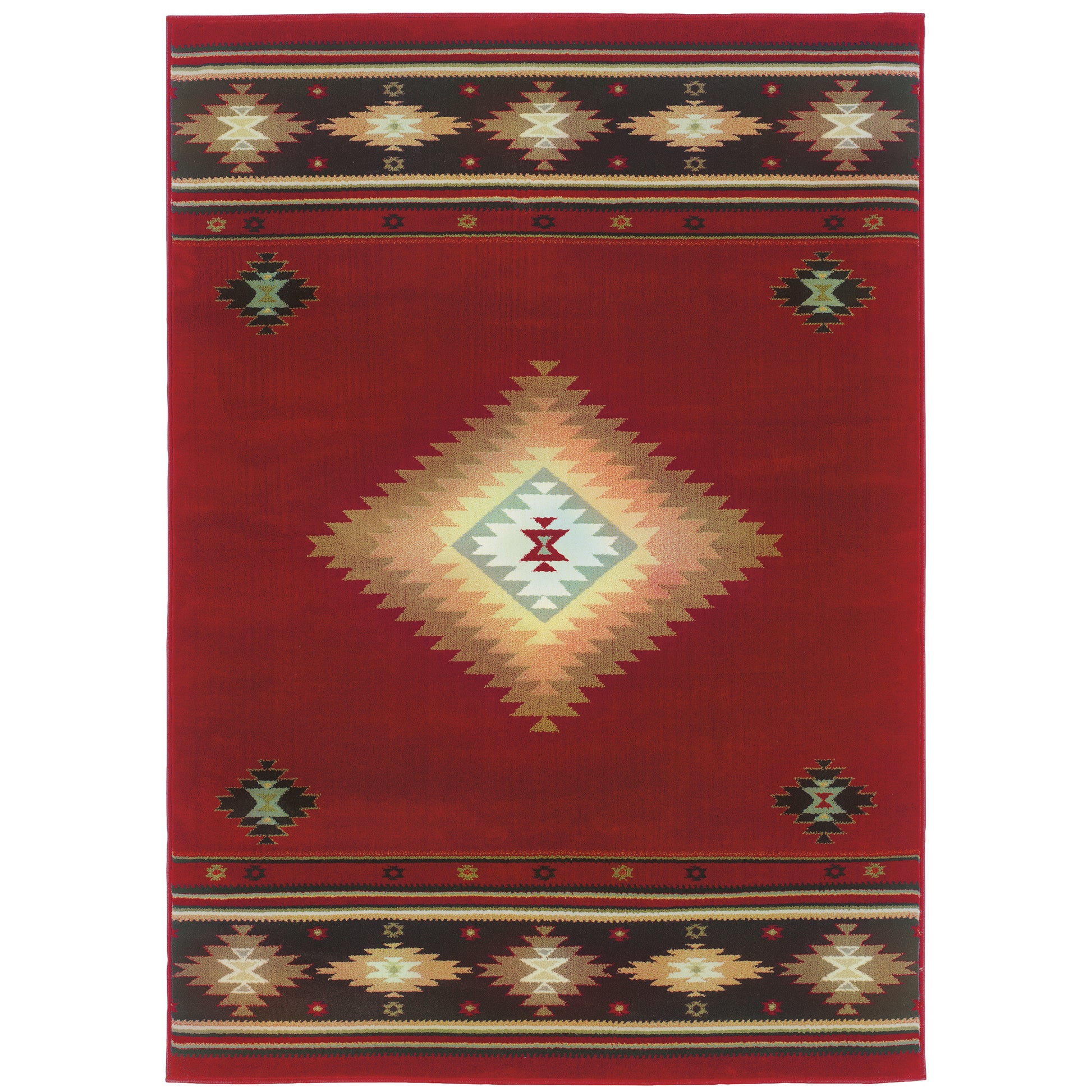 Oriental Weavers Hudson  Red Green Southwestern