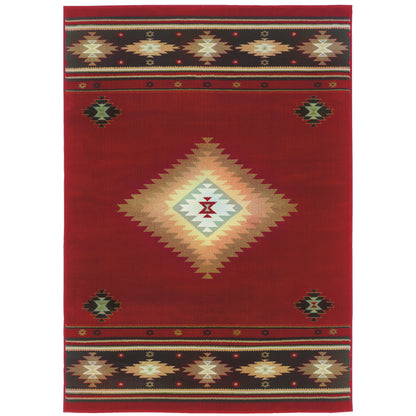 Oriental Weavers Hudson  Red Green Southwestern