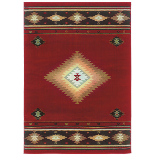 Oriental Weavers Hudson  Red Green Southwestern