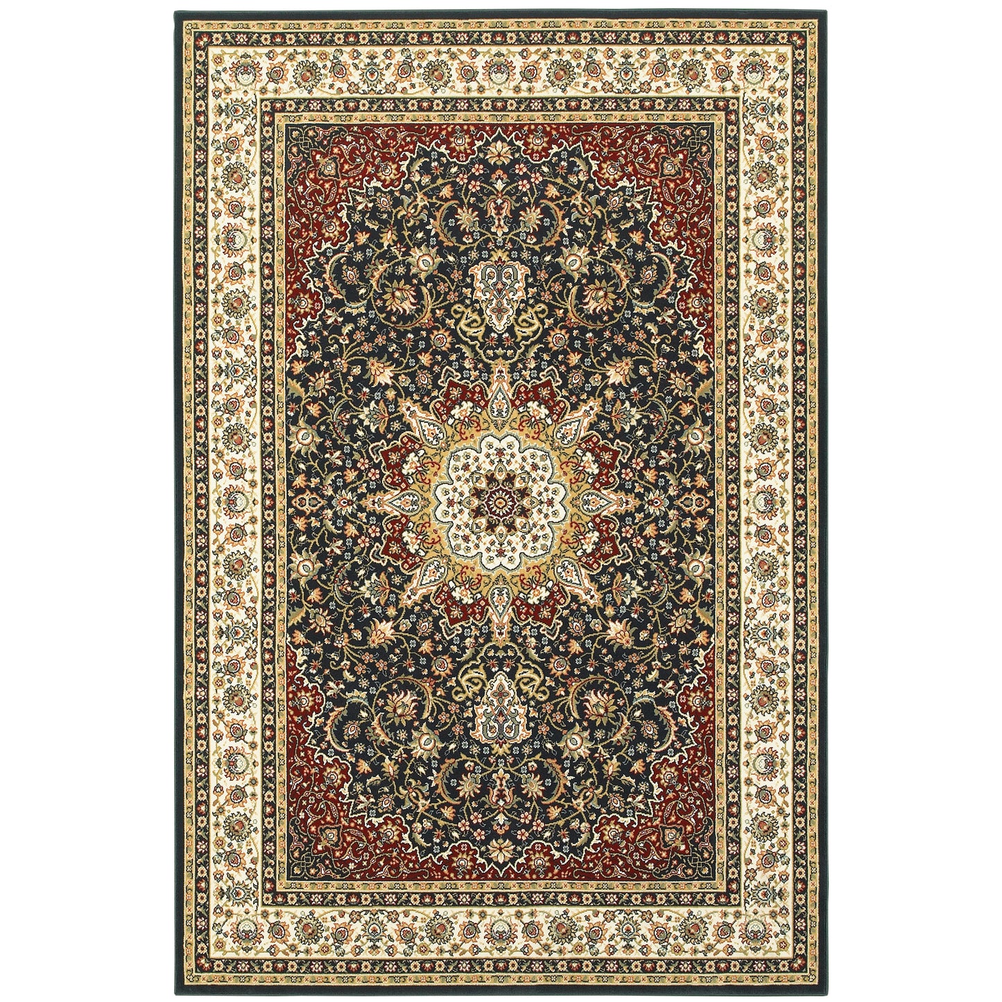 Oriental Weavers Kashan  Navy Ivory Traditional