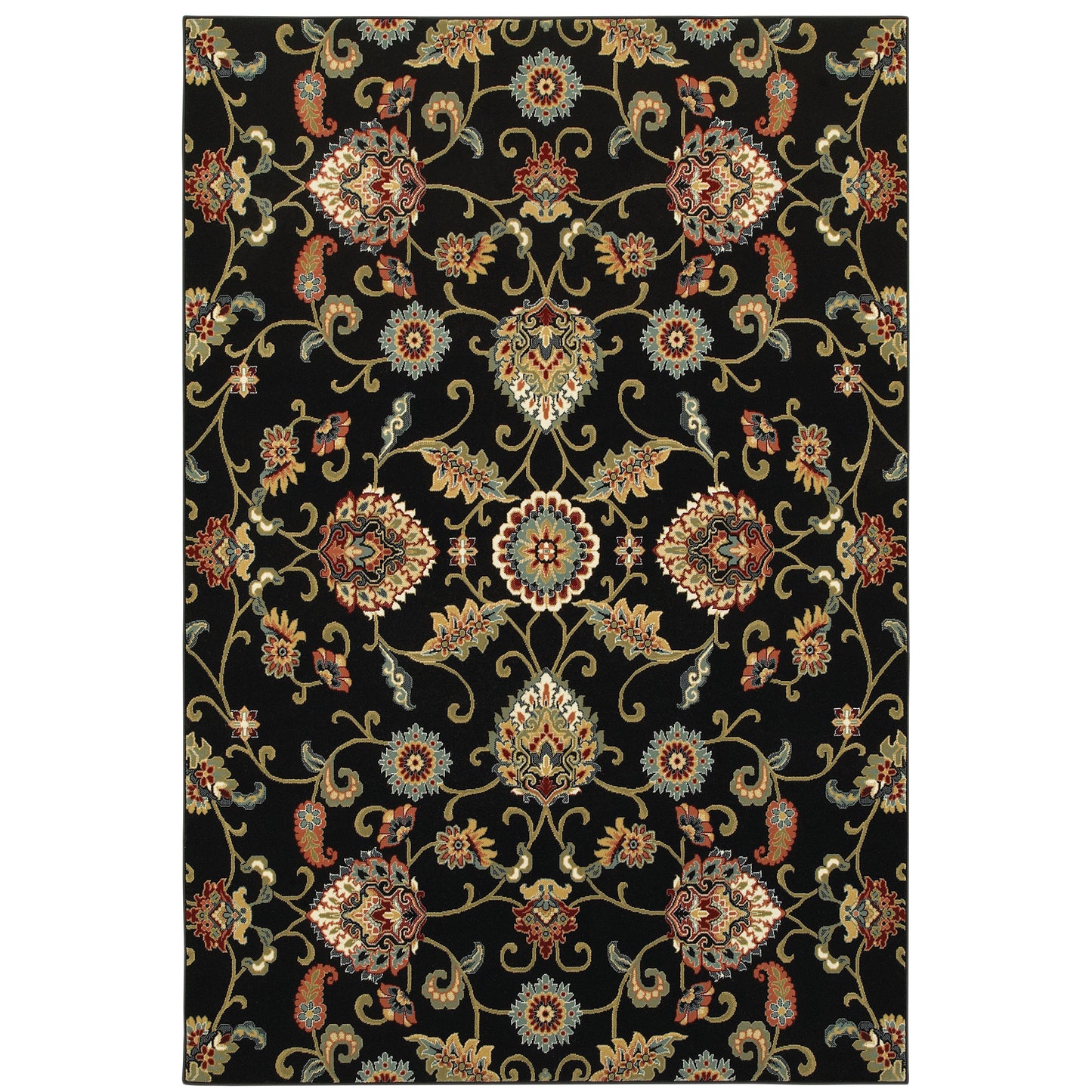 Oriental Weavers Kashan  Black Multi Traditional