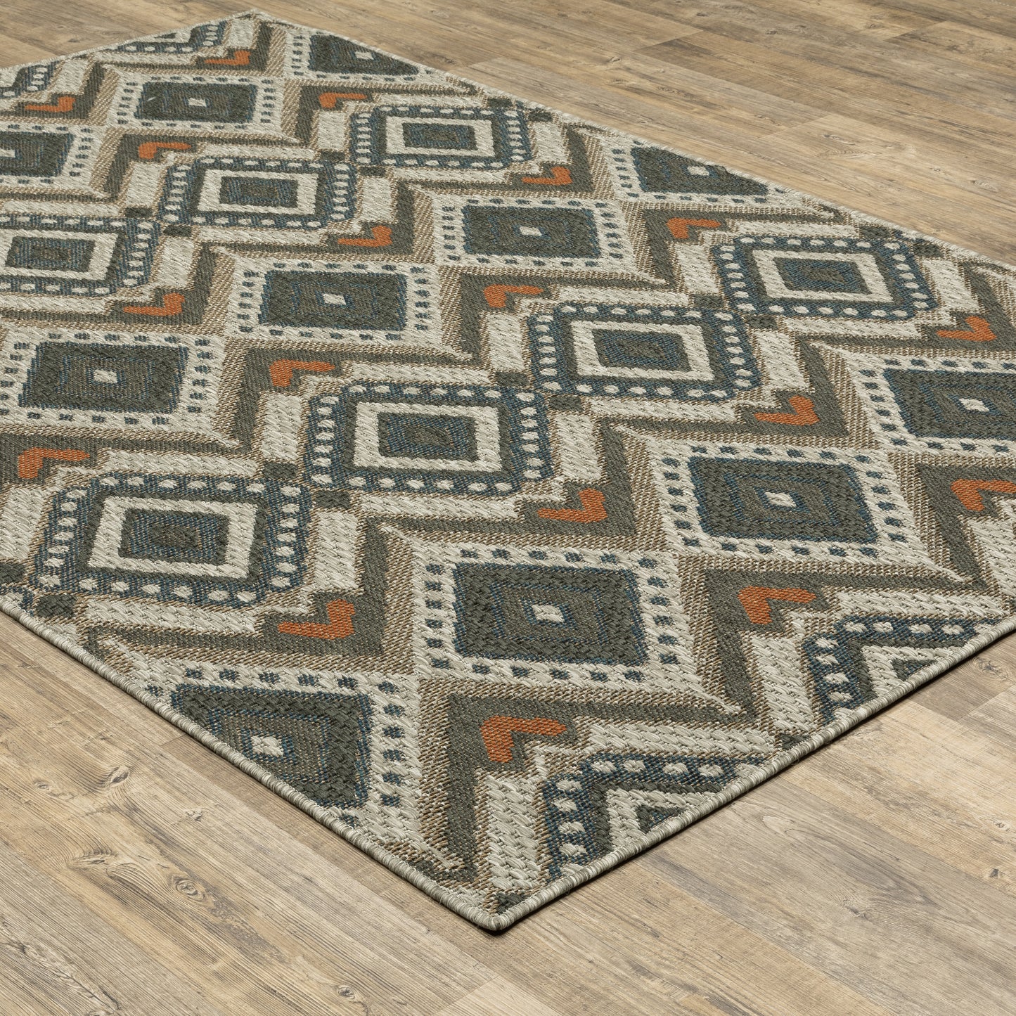 Oriental Weavers Latitude  Grey Orange Tribal