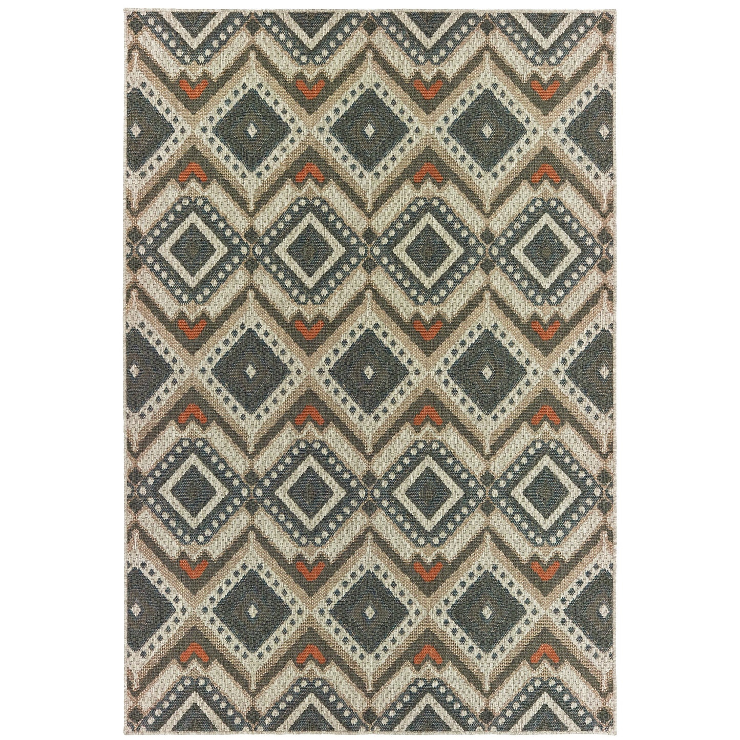 Oriental Weavers Latitude  Grey Orange Tribal