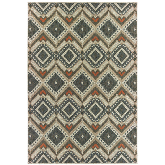 Oriental Weavers Latitude  Grey Orange Tribal