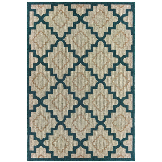 Oriental Weavers Latitude  Grey Teal Moroccan