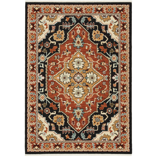 Oriental Weavers Lilihan  Black Orange Traditional