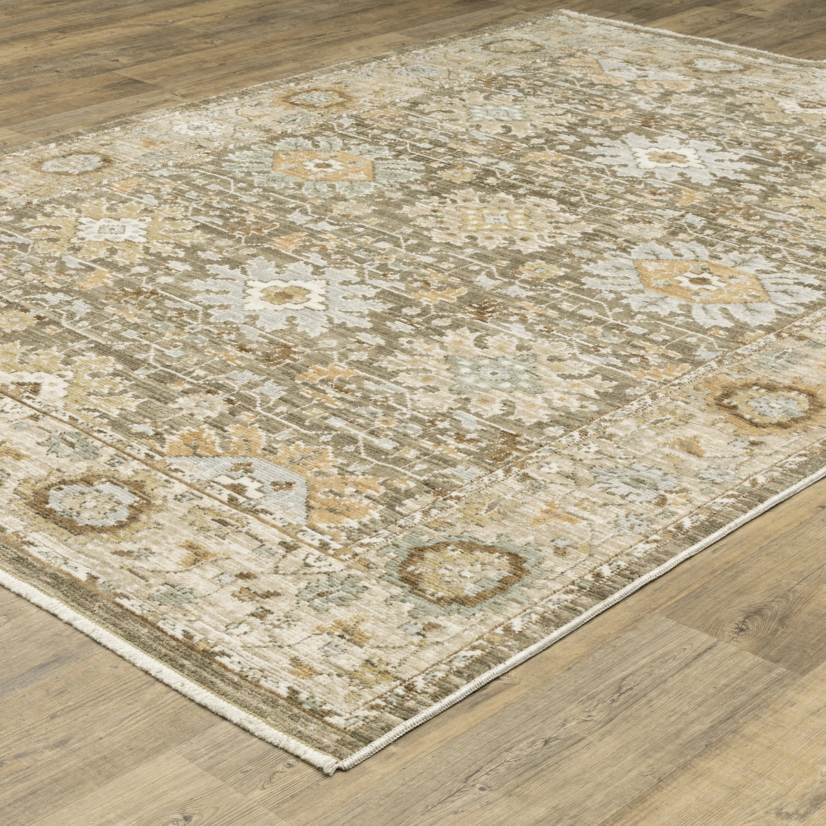 Oriental Weavers Lola LLA03 Gold Pale Blue Traditional Machine Woven Rug