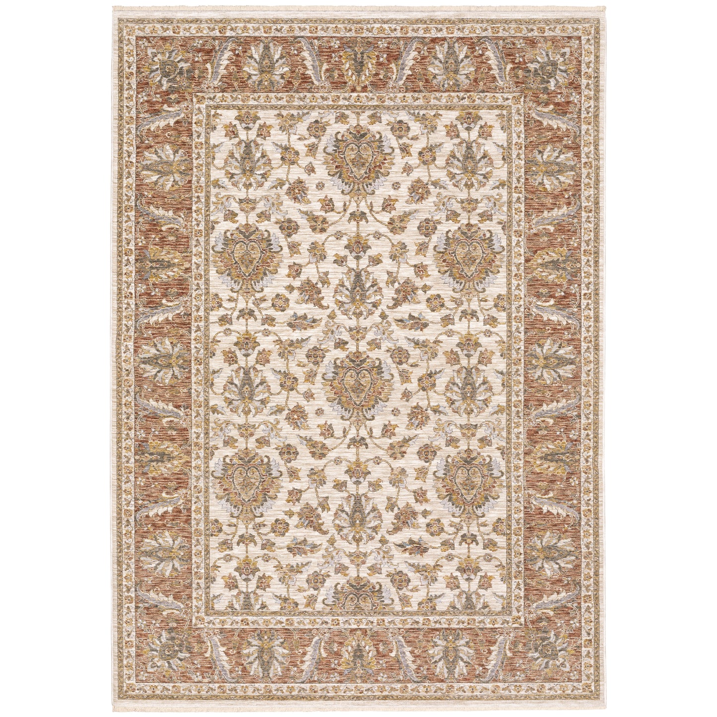 Oriental Weavers Maharaja  Rust Ivory Traditional