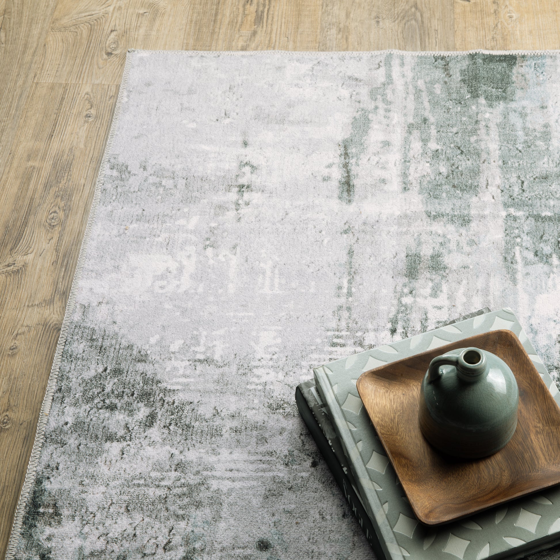 Oriental Weavers Malibu  Grey Teal Modern & Contemporary