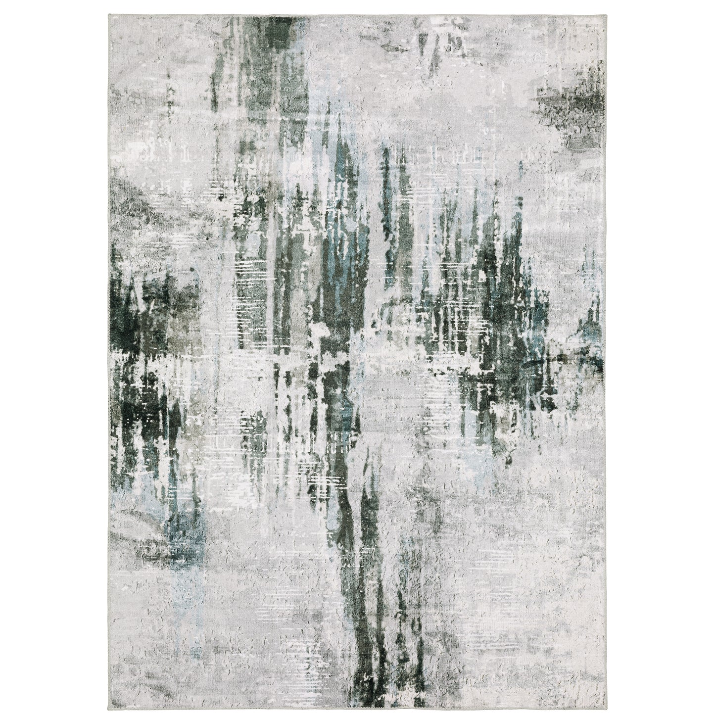 Oriental Weavers Malibu  Grey Teal Modern & Contemporary