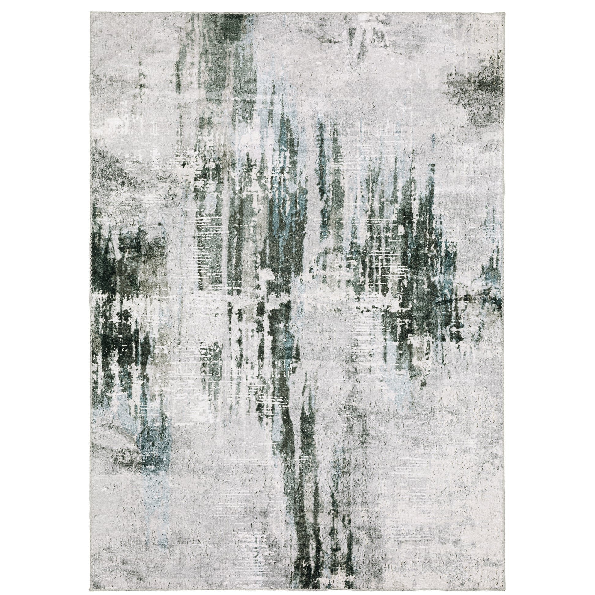 Oriental Weavers Malibu  Grey Teal Modern & Contemporary