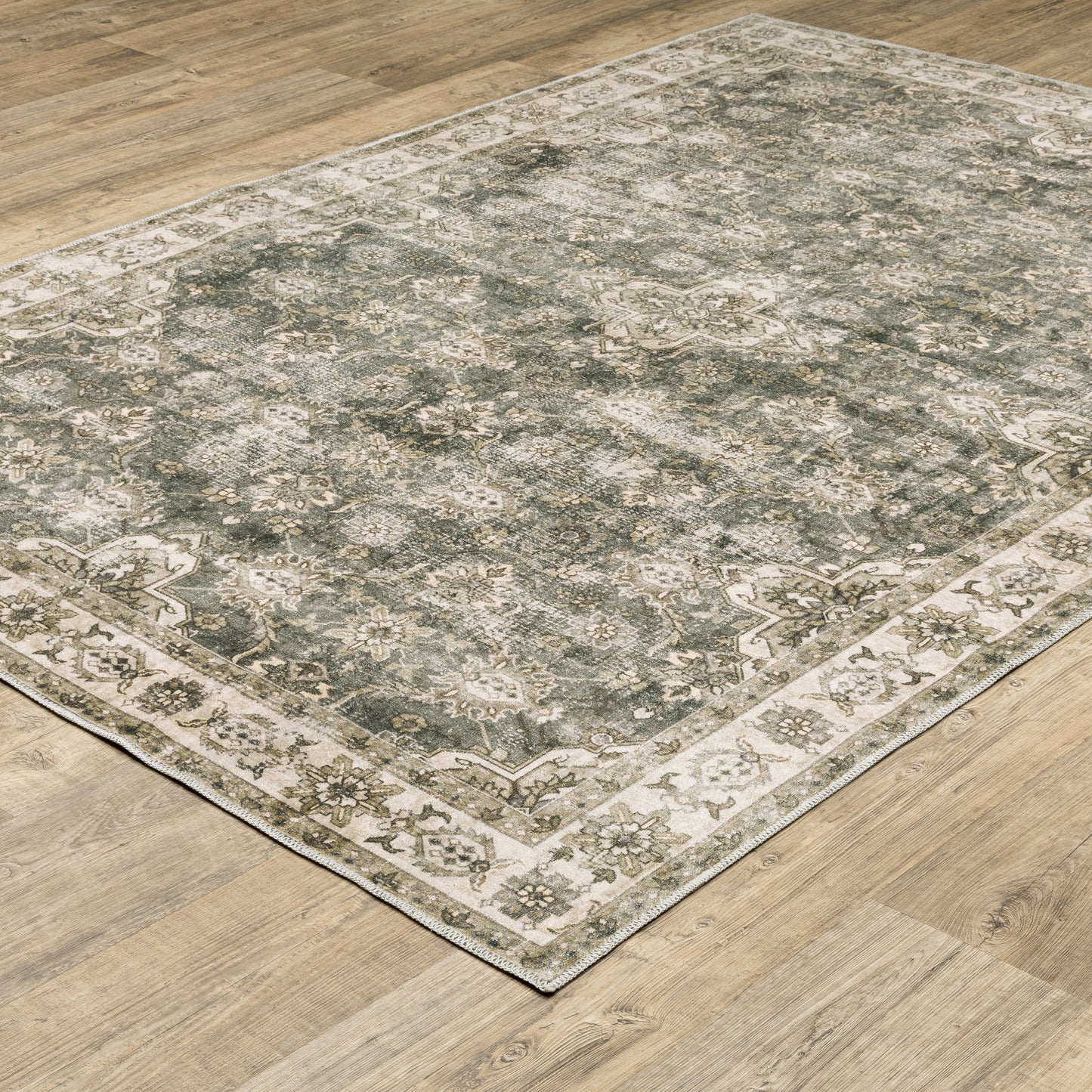Oriental Weavers Malibu  Green Beige Vintage