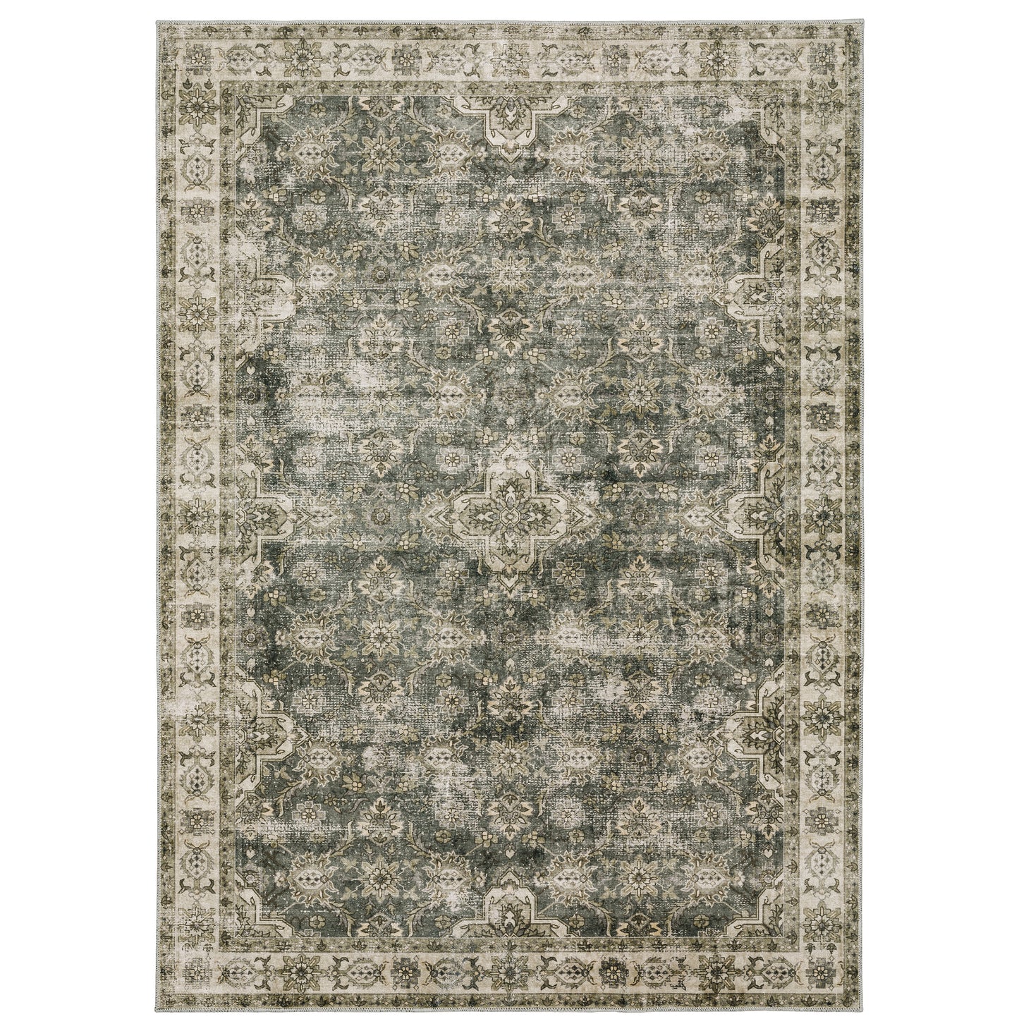 Oriental Weavers Malibu  Green Beige Vintage