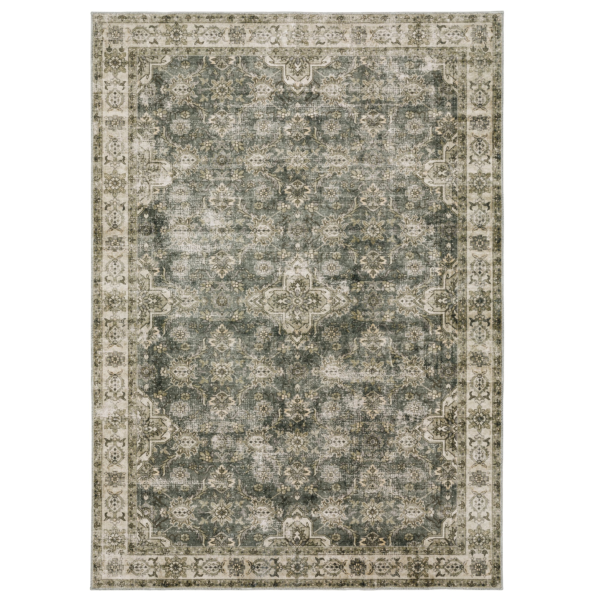 Oriental Weavers Malibu  Green Beige Vintage