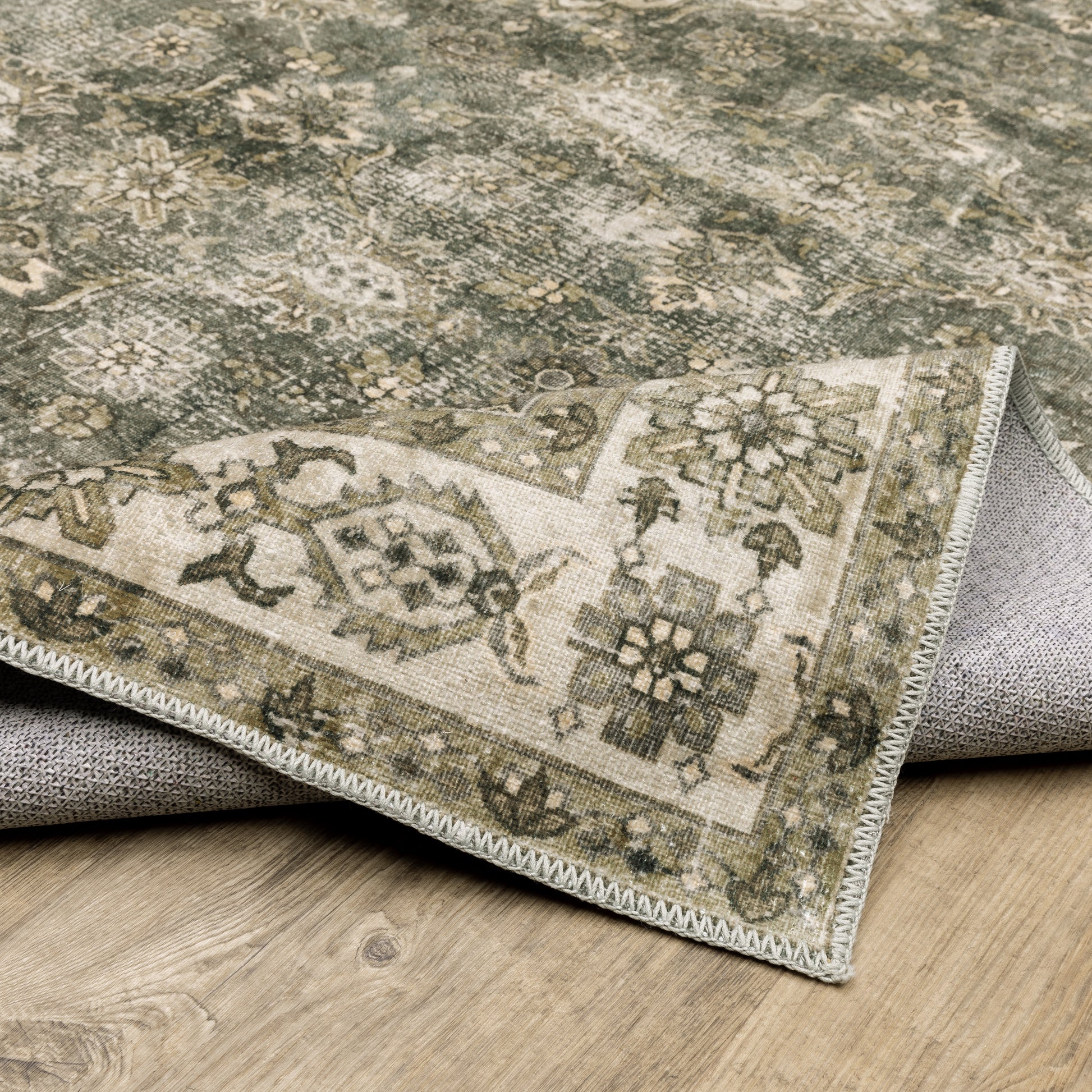 Oriental Weavers Malibu  Green Beige Vintage