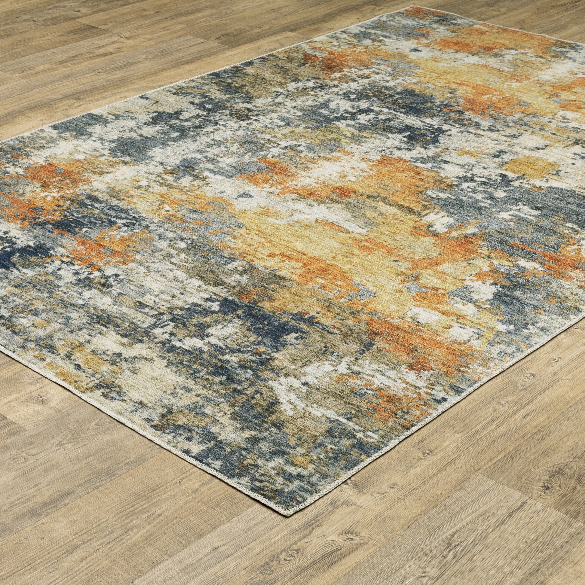 Oriental Weavers Malibu  Orange Blue Modern & Contemporary