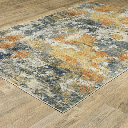 Oriental Weavers Malibu  Orange Blue Modern & Contemporary