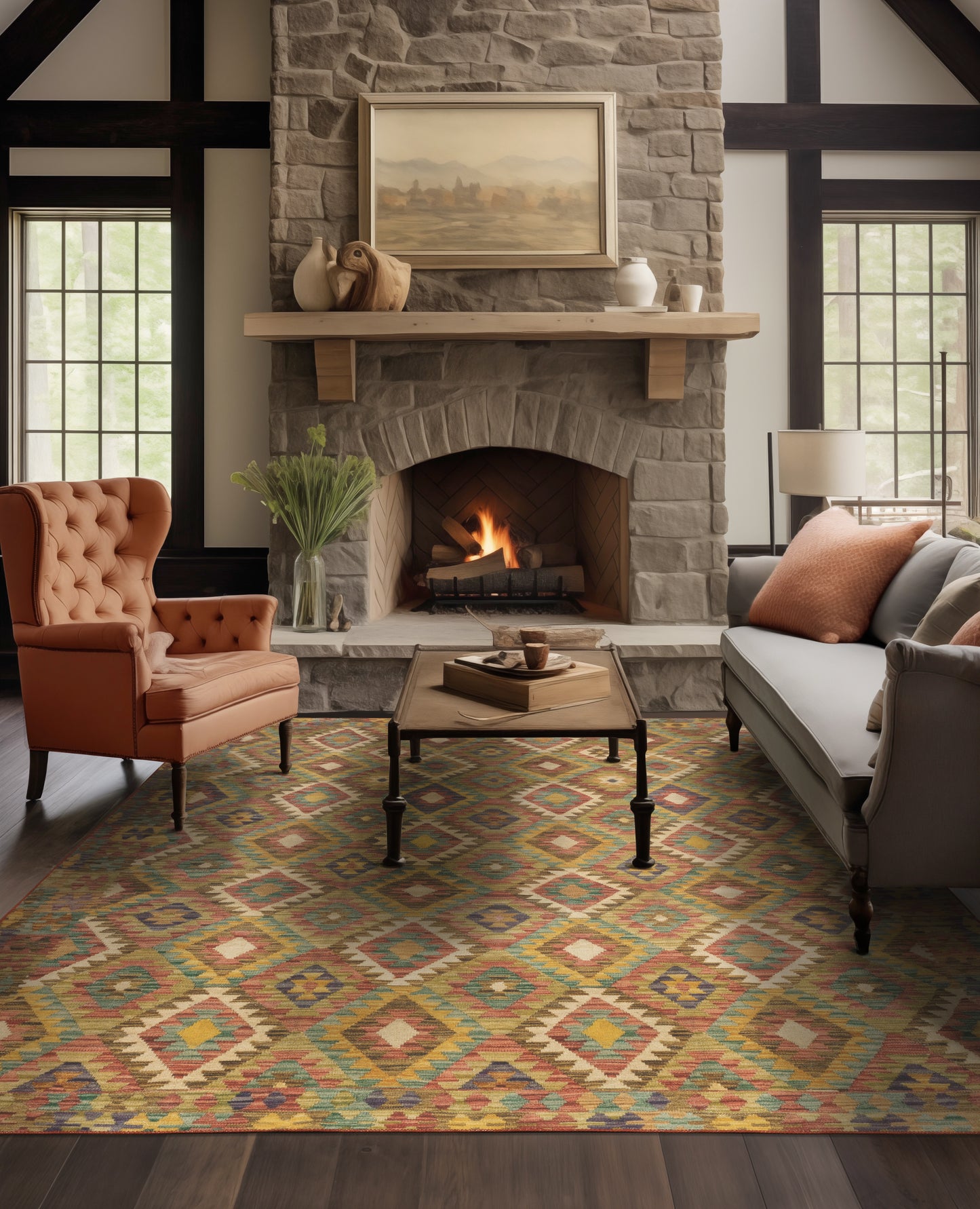 Oriental Weavers Malibu  Gold Multi Southwestern