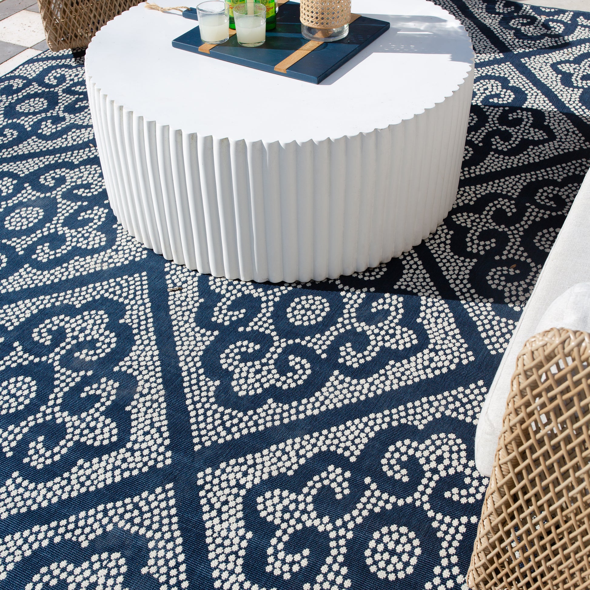 Oriental Weavers Marina  Navy Ivory Moroccan