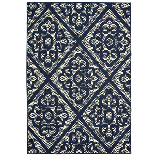 Oriental Weavers Marina  Navy Ivory Moroccan