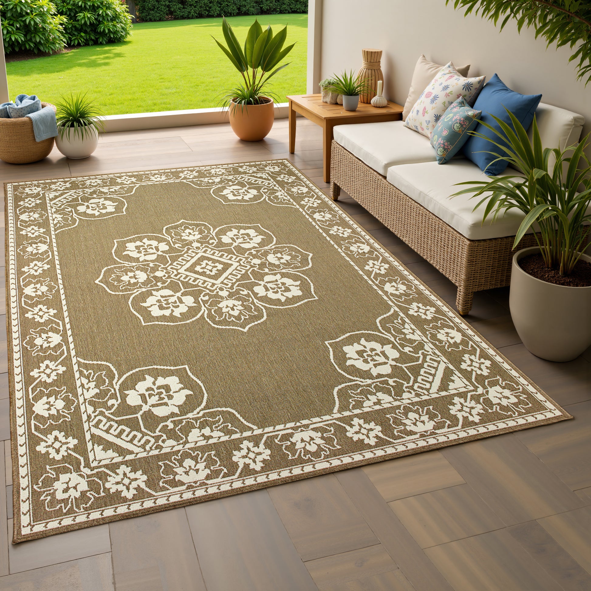 Oriental Weavers Marina  Tan Ivory Traditional