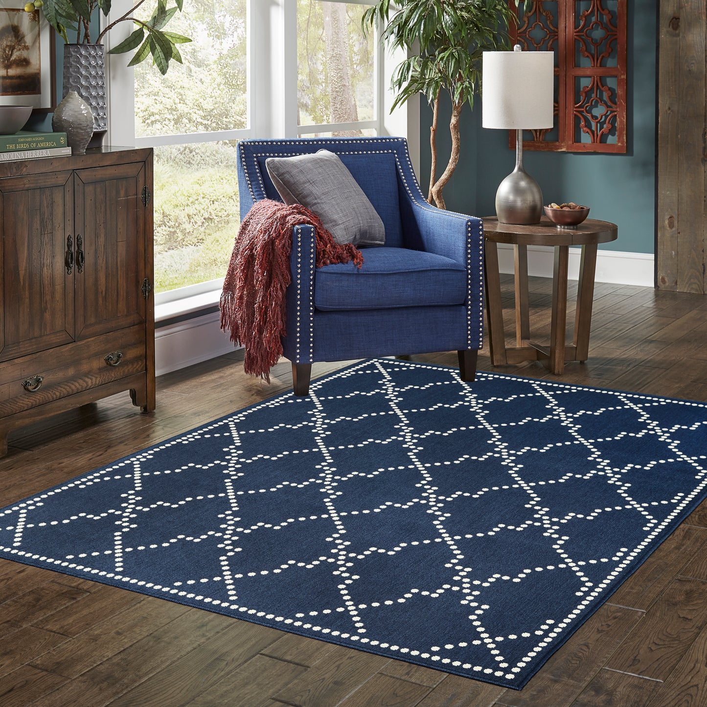 Oriental Weavers Marina  Navy Ivory Moroccan