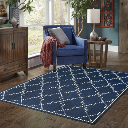 Oriental Weavers Marina  Navy Ivory Moroccan